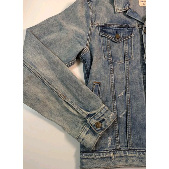 GAP Icon 1969 Jean Jacket Womens Medium l Blue Denim Saddle Wash Classic Pockets - Picture 3 of 11
